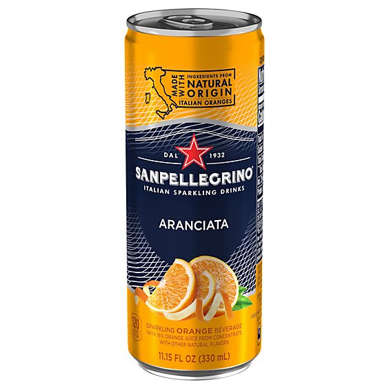 S.Pellegrino Orange Italian Sparkling Drinks In Can - 6-11.15 Fl. Oz.