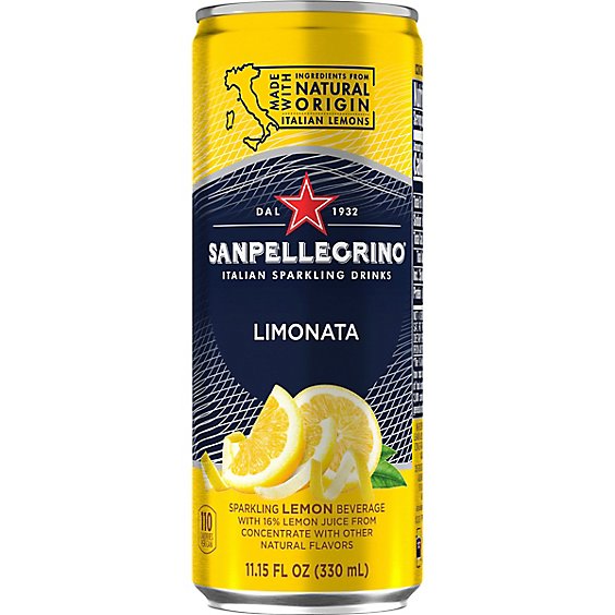 S.Pellegrino Lemon Italian Sparkling Drinks Cans - 6-11.15 Fl. Oz.