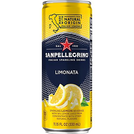 S.Pellegrino Lemon Italian Sparkling Drinks Cans - 6-11.15 Fl. Oz. - Image 1