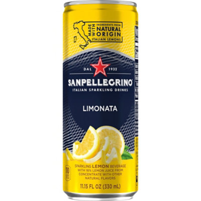 San Pellegrino Limonata Italian Sparkling Drinks Cans - 11.15 Oz