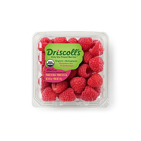 Produce Organic Raspberries Prepacked - 6 Oz