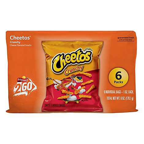 CHEETOS Snacks Cheese Flavored Crunchy 6 Packs - 6-1 Oz