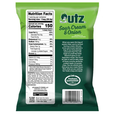 Utz Potato Chips Sour Cream & Onion - 1 Oz - Image 5