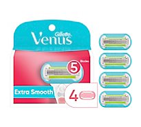 Gillette Venus Extra Smooth Womens Razor Blade Refills - 4 Count