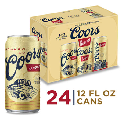 Coors Banquet Golden American Lager Beer 5% ABV Cans - 24-12 Oz - Image 1