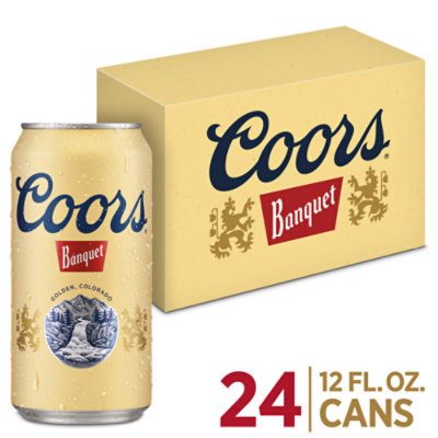 Coors Banquet Golden American Lager Beer 5% ABV Cans - 24-12 Oz - Image 1