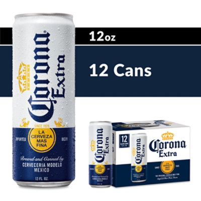 Corona Extra Lager Mexican Beer 4.6% ABV Can - 12-12 Fl. Oz. - Image 1