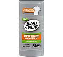 Right Guard Xtreme Defense 5 Deodorant Antiperspirant Fresh Blast Invisible Solid - 2.6 Oz