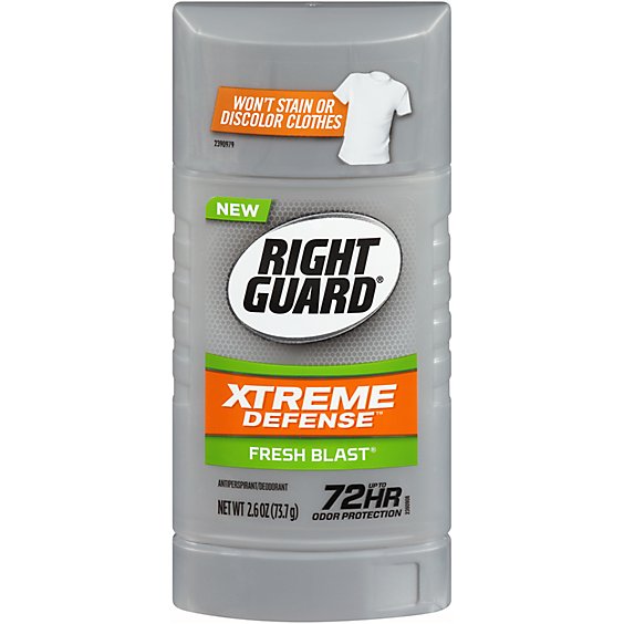 Right Guard Xtreme Defense Fresh Blast Antiperspirant Deodorant - 2.6 Oz