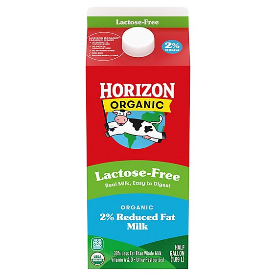 Horizon Organic 2% Reduced Fat Lactose Free Milk - 0.50 Gallon