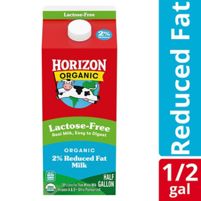 Horizon Organic 2% Reduced Fat Lactose Free Milk - 0.50 Gallon - Image 1