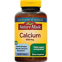 Nature Made Dietary Supplement Softgels Minerals Calcium 600 mg - 100 Count - Image 2