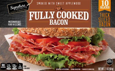 Signature SELECT Fully Cooked Bacon Thick Sliced Smoked With Sweet ...