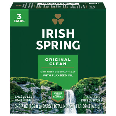 Irish Spring Deodorant Soap Bars Original - 3-3.75 Oz