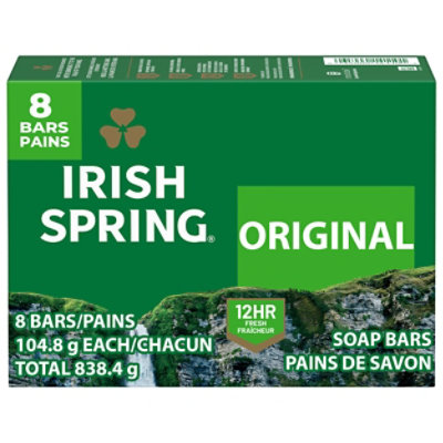 Irish Spring Deodorant Soap Bars Original - 8-3.75 Oz - Image 1