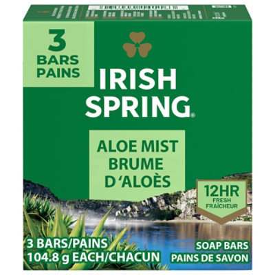 Irish Spring Deodorant Soap Bars Aloe - 3-3.75 Oz - Image 1