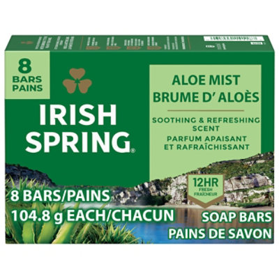 Irish Spring Deodorant Soap Bars Aloe - 8-3.75 Oz - Image 1