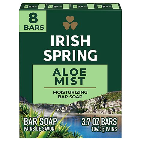 Irish Spring Deodorant Soap Bars Aloe - 8-3.75 Oz