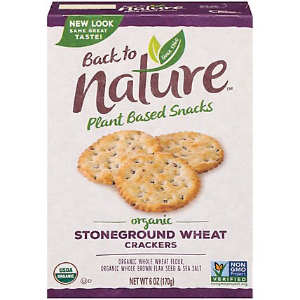 back to NATURE Crackers Organic Stoneground Wheat - 6 Oz - Image 3