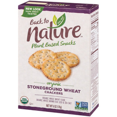 back to NATURE Crackers Organic Stoneground Wheat - 6 Oz - Image 3