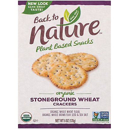 back to NATURE Crackers Organic Stoneground Wheat - 6 Oz - Image 2