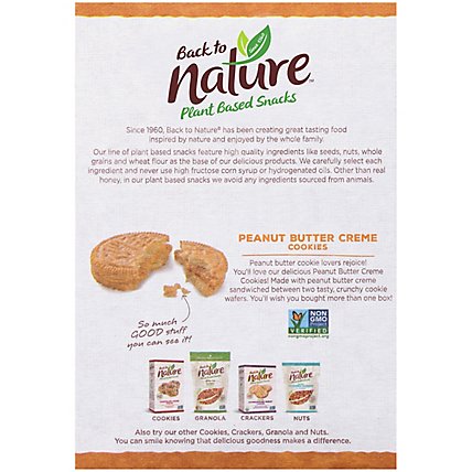 back to NATURE Cookies Peanut Butter Creme 100% Natural - 9.6 Oz - Image 6
