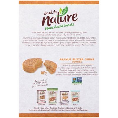 back to NATURE Cookies Peanut Butter Creme 100% Natural - 9.6 Oz - Image 6