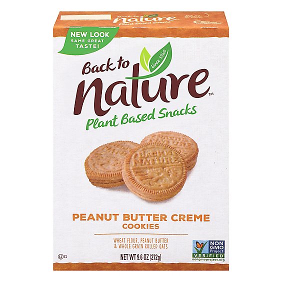 back to NATURE Cookies Peanut Butter Creme 100% Natural - 9.6 Oz