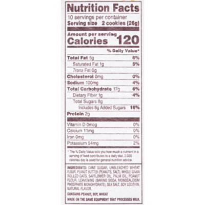 back to NATURE Cookies Peanut Butter Creme 100% Natural - 9.6 Oz - Image 4