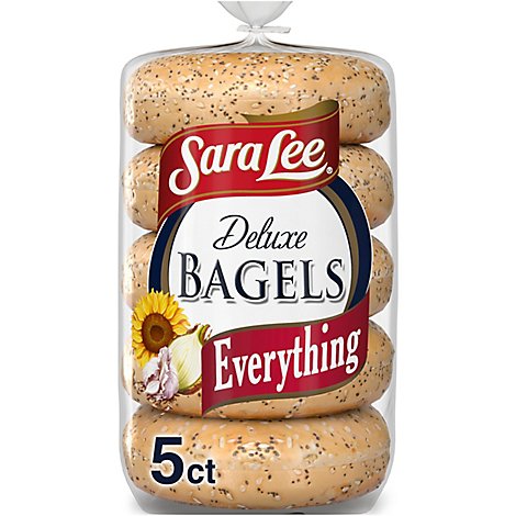 Sara Lee Deluxe Bagels Everything 6 Count - 20 Oz