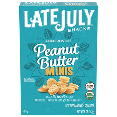 Late July Crackers Organic Mini Bite Size Sandwich Peanut Butter - 5 Oz - Image 3