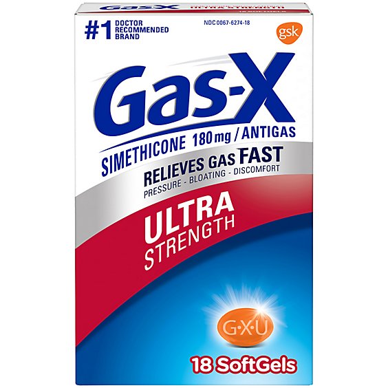 Gas-X Antigas Ultra Strength Softgels - 18 Count