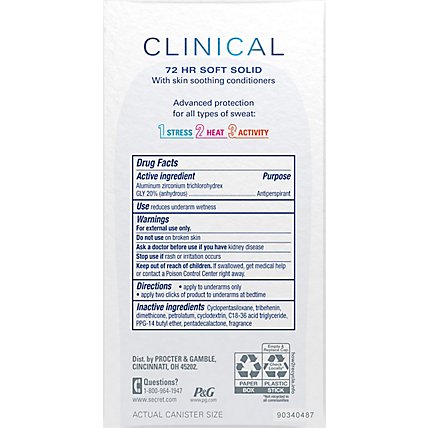 Secret Clinical Strength Soft Solid Antiperspirant and Deodorant Free & Sensitive - 1.6 Oz - Image 5