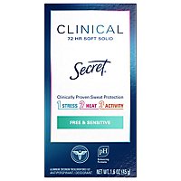 Secret Clinical Strength Soft Solid Antiperspirant and Deodorant Free & Sensitive - 1.6 Oz - Image 2