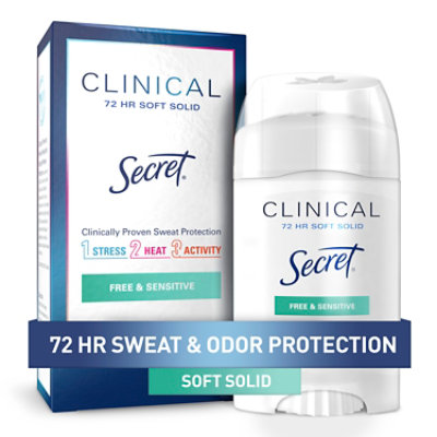 Secret Clinical Strength Soft Solid Antiperspirant and Deodorant Free & Sensitive - 1.6 Oz - Image 1