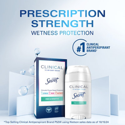 Secret Clinical Strength Soft Solid Antiperspirant and Deodorant Free & Sensitive - 1.6 Oz - Image 2