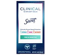 Secret Clinical Strength Soft Solid Antiperspirant and Deodorant Free & Sensitive - 1.6 Oz