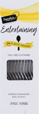 Signature SELECT Spoons Plastic Party White Full Box - 24 Count - Image 2