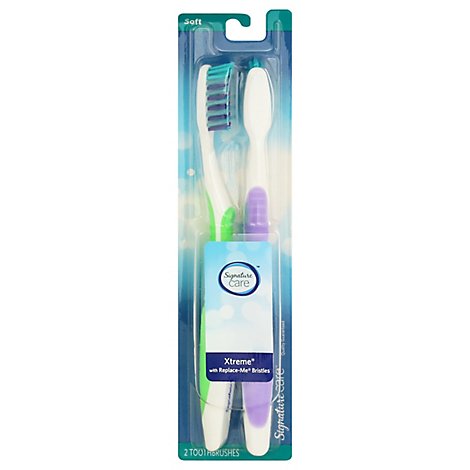 Signature Care Toothbrush Xtreme With Replace Me Bristles Soft - 2 Count