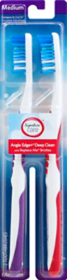 Signature Select Care Toothbrush Angle Edge Deep Clean With Replace Me Bristles Medium