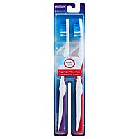 Signature Care Toothbrush Angle Edge+Deep Clean With Replace Me Bristles Medium - 2 Count - Image 1