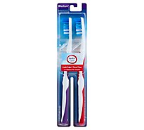 Signature Care Toothbrush Angle Edge+Deep Clean With Replace Me Bristles Medium - 2 Count