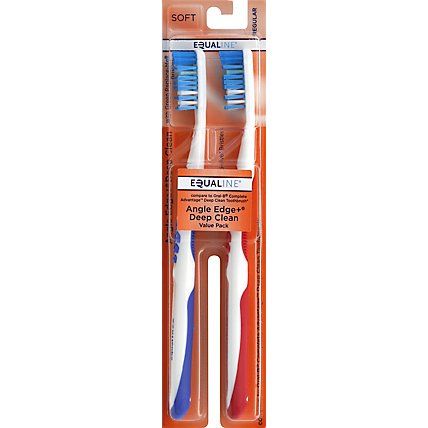 Signature Care Toothbrush Angle Edge+Deep Clean With Replace Me Bristles Soft - 2 Count - Image 2