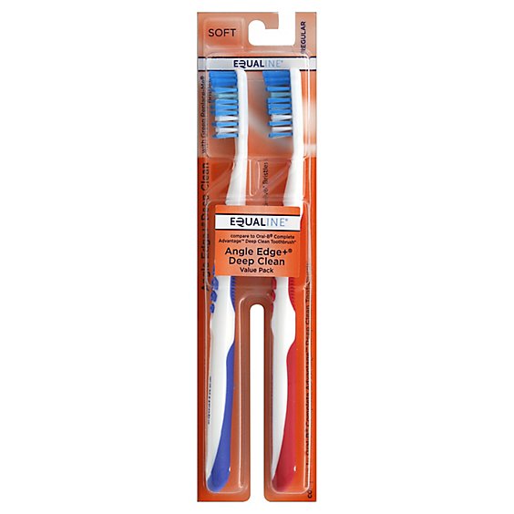Signature Select/Care Toothbrush Angle Edge+Deep Clean With Replace Me Bristles Soft - 2 Count