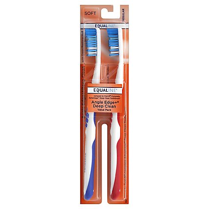 Signature Care Toothbrush Angle Edge+Deep Clean With Replace Me Bristles Soft - 2 Count - Image 1