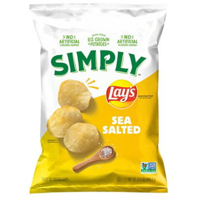 Lays Potato Chips Simply Thick Cut Sea Salted - 8.5 Oz - Image 1