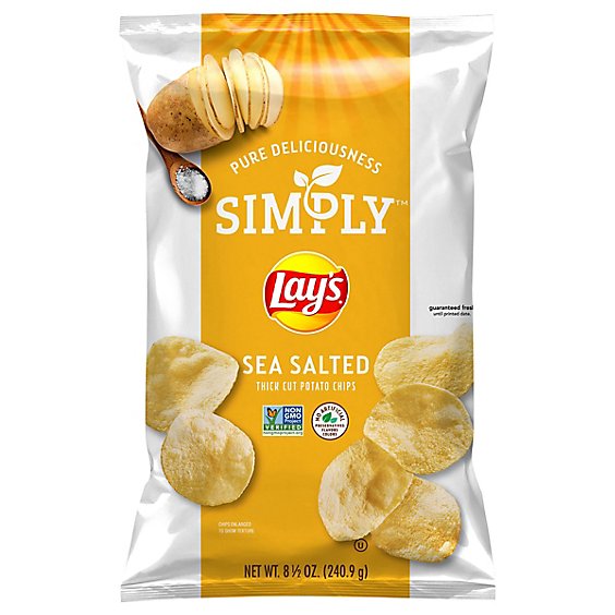 Lays Potato Chips Simply Thick Cut Sea Salted - 8.5 Oz