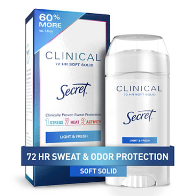 Secret Clinical Strength Light & Fresh Soft Solid Antiperspirant and Deodorant for Women - 2.6 Oz - Image 1