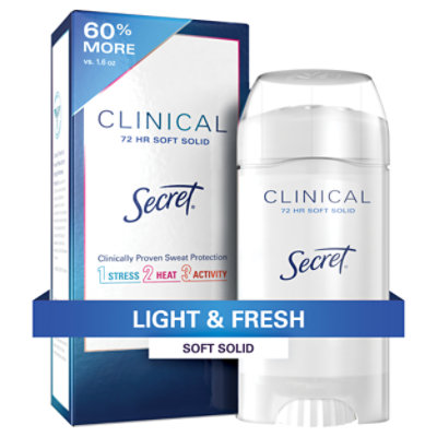 Secret Clinical Strength Light & Fresh Soft Solid Antiperspirant and Deodorant for Women - 2.6 Oz