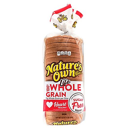 Natures Own Life 100% Whole Grain Bread Sugar Free Sandwich Bread - 16 Oz - Image 1